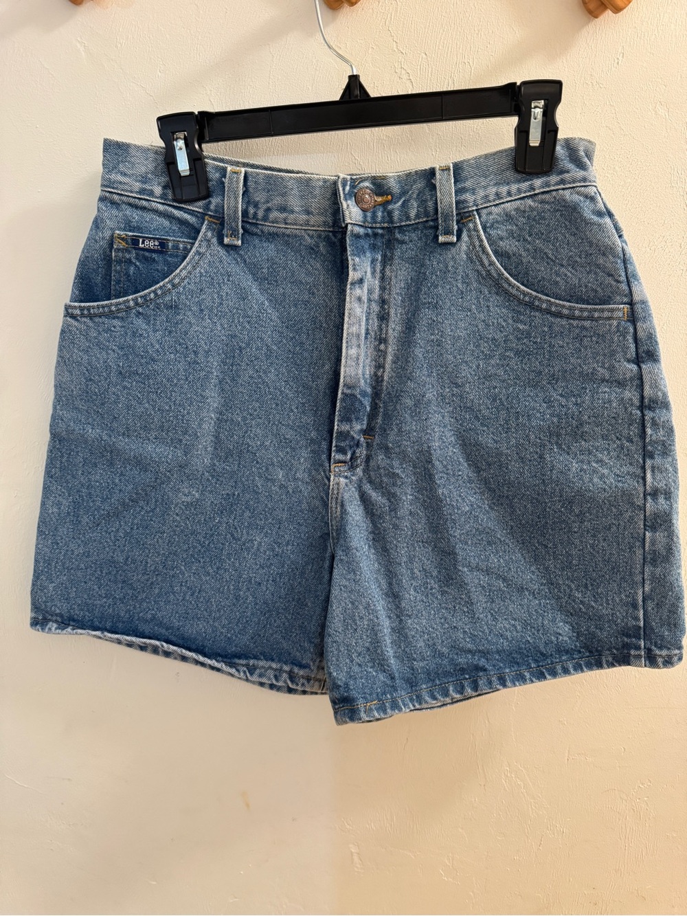 Vintage Lee High Waisted Denim Shorts Size 14 Med 100% Cotton Mom Jorts